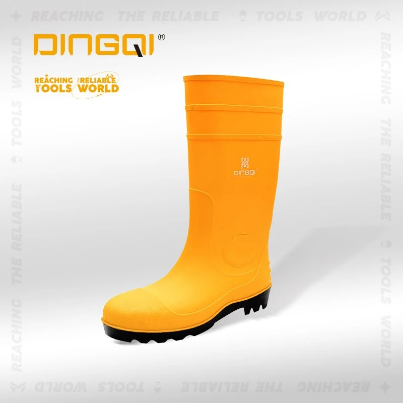 Construção de botas de borracha de chuva de aço